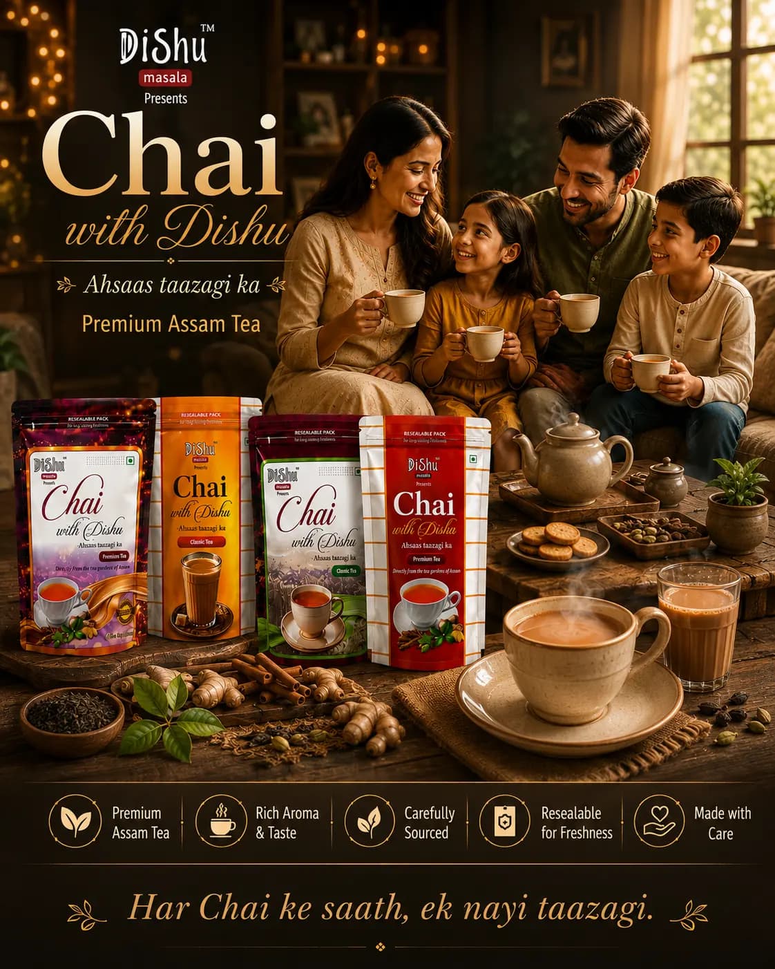 Dishu Classic Tea and Premium Assam Tea — bold, malty loose-leaf black tea